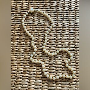 24” Strand of Hand Knotted Faux Pearls with Gold/Pearl Pinch Latch Closure